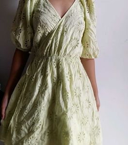 Chic Eyelet Wrap Dress