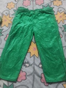 Bright Green Velvet short pant