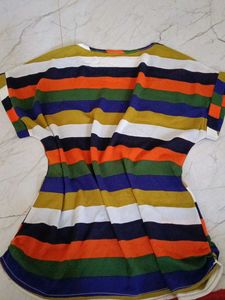 Colorful Striped Tunic Top