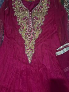Stunning Pink Embroidered Anarkali Gown