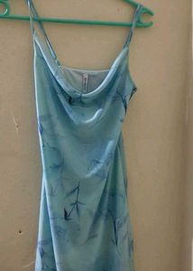 Cute Blue Floral Mini Dress