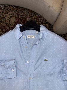 Lacoste Men's Light Blue Dotted Shirt