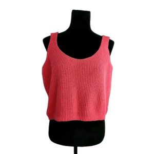 Red Knit Crop Top