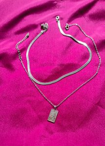🎀Pinteresty Stackable Necklaces Combo -Silver 🩷✨