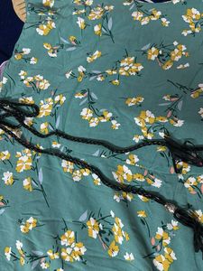 Floral Print Dress with Belt