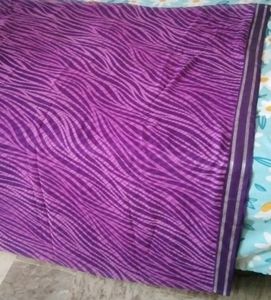 brand new Leheriya purple saree attached फॉल