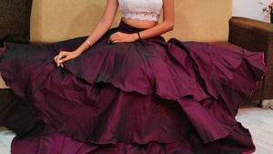 Burgundy Tiered Skirt
