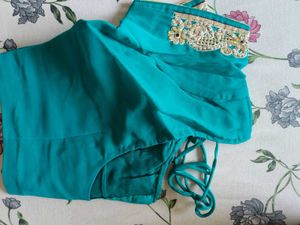 Sea Green Blue Shade Saree