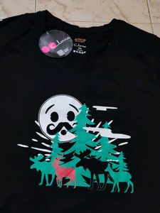 3xl Black Graphic T-Shirt New