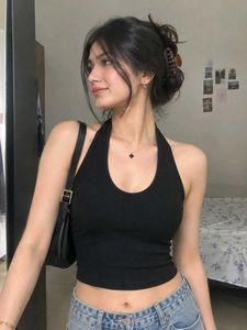Stylish Black Halter Neck Crop Top