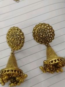 Oxidised Golden Earrings