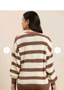 Striped Button-Up Knit Cardigan