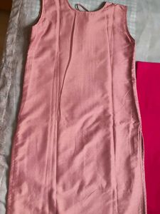 Pink Embroidered Kurta with Leggings