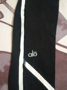 Alo Yoga Black Leggings with White Accents