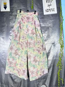 ZARA Floral Wide Leg Pants