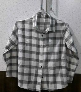 Plaid Shirt and Smocked Crop Top Set