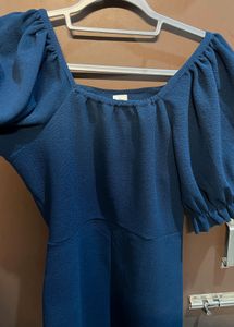 Chic Ruched Puff Sleeve Dress