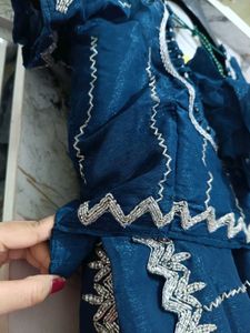 Stunning saree with blouse hand work stone silver