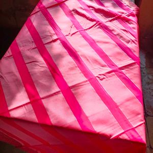 Vibrant Pink Striped Saree