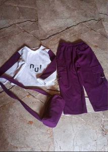 Cute Purple & White Outfit with Bag