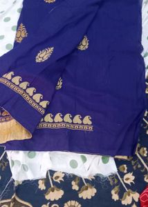 Designer Blue Saree with Gold Embellishments