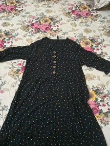 Black Polka Dot Button-Up Dress