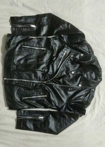 Black Faux Leather Biker Jacket