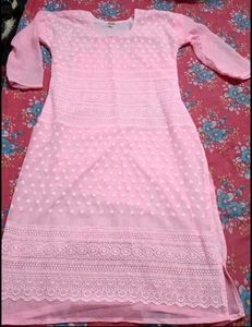 Elegant Pink Chikankari Kurta