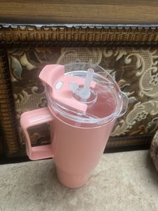 New Pink Tumbler with Straw and Handle