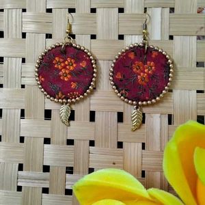 Handcrafted Floral Fabric Earrings