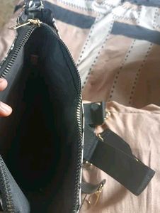 Houndstooth Crossbody Bag with Pouch