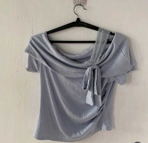 Chic Off-Shoulder Drape Top