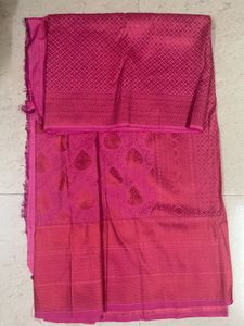 Semi Silk Banarasi Saree Pink Colour