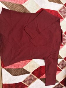 Maroon textured shirt