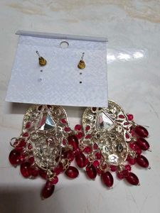 Stunning Pink &amp; Red Dangle Earrings
