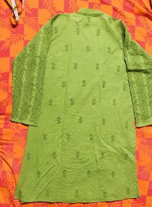 Green Embroidered Kurta
