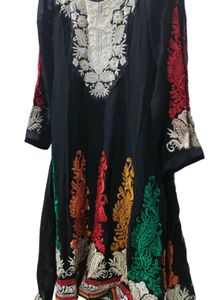 Black Embroidered Anarkali Suit