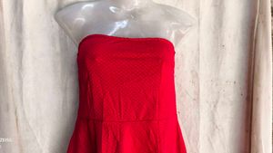 Chic Red Strapless Mini Dress