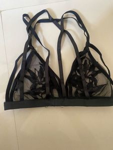 Sheer Black Embroidered Bra
