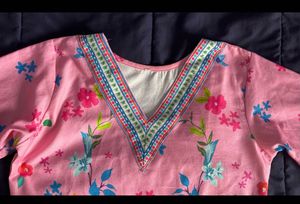 Vibrant Floral Pink Kurta Set