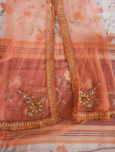 Embroidered Net Kurta