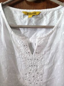White Embroidered Kurta