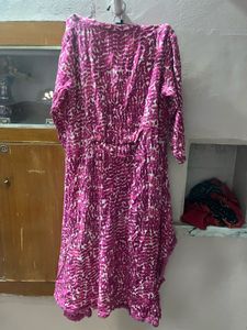 Stylish Pink &amp; White Printed Kurta