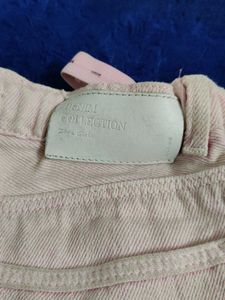 Pink Denim Shorts with Embellishments