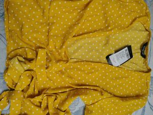 Yellow Polka Dot Vintage Wrap Top