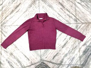 Burgundy Knit Pullover Sweater