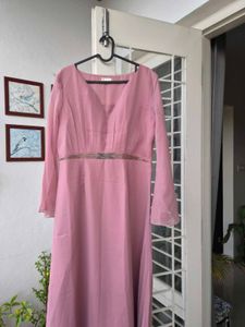 Elegant Pink Maxi Dress, Mish from Nykaa, Size L
