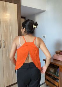 Orange Sleeveless Tank Top