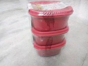 Brand New Set of 3 Red Storage Containers