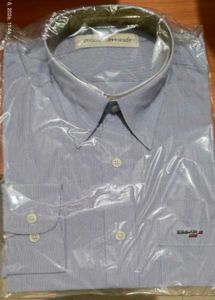 Men's Light Blue Striped Dress Shirt